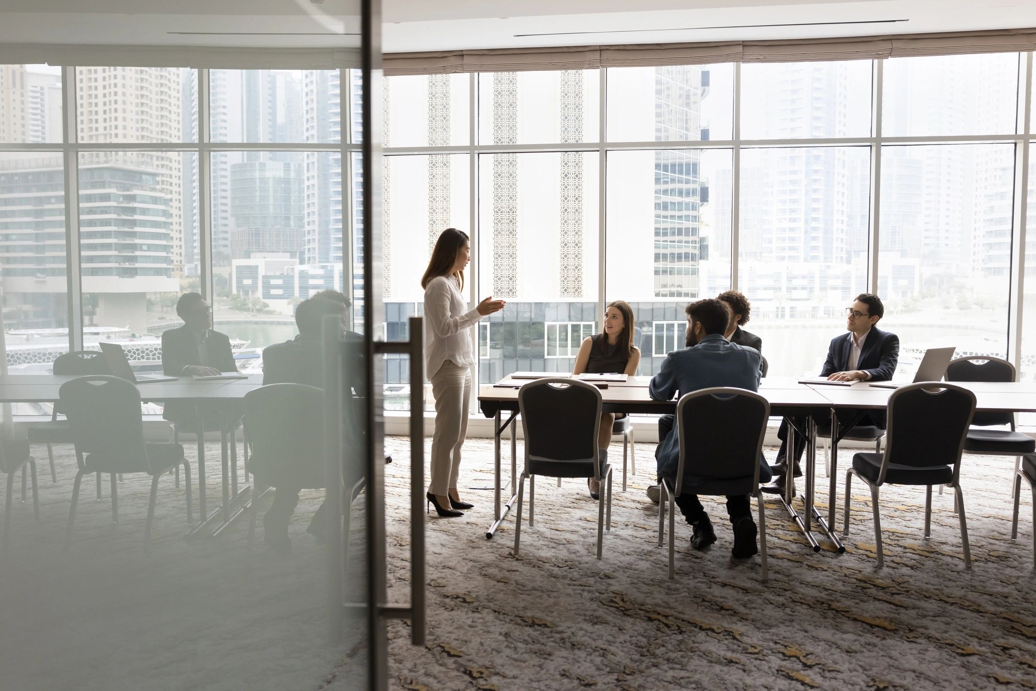 Business leadership team in discussion